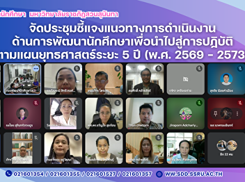 ประชุมชี้แจงแนวทางการดำเนินงานานการพัฒนานักศึกษา
